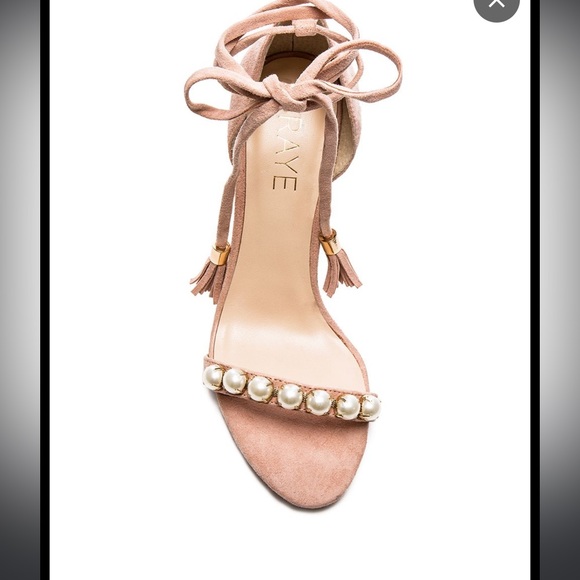 RAYE Bennie Pearl Suede Sandals Heel in tan - Picture 3 of 9